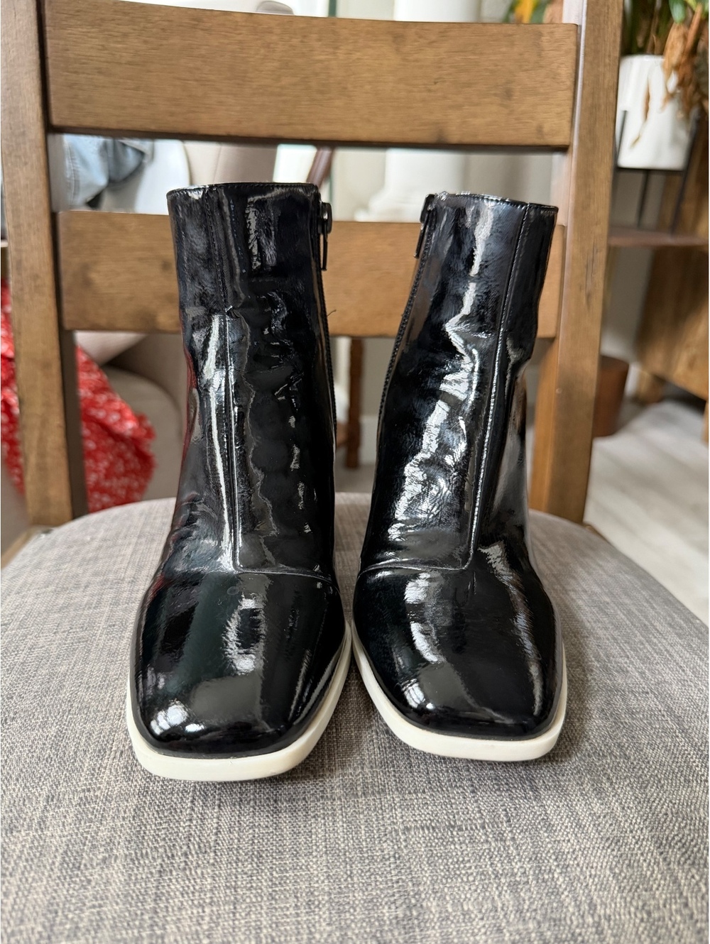 MIX No. 6 Black Patent Leather Ankle Boots Size 6